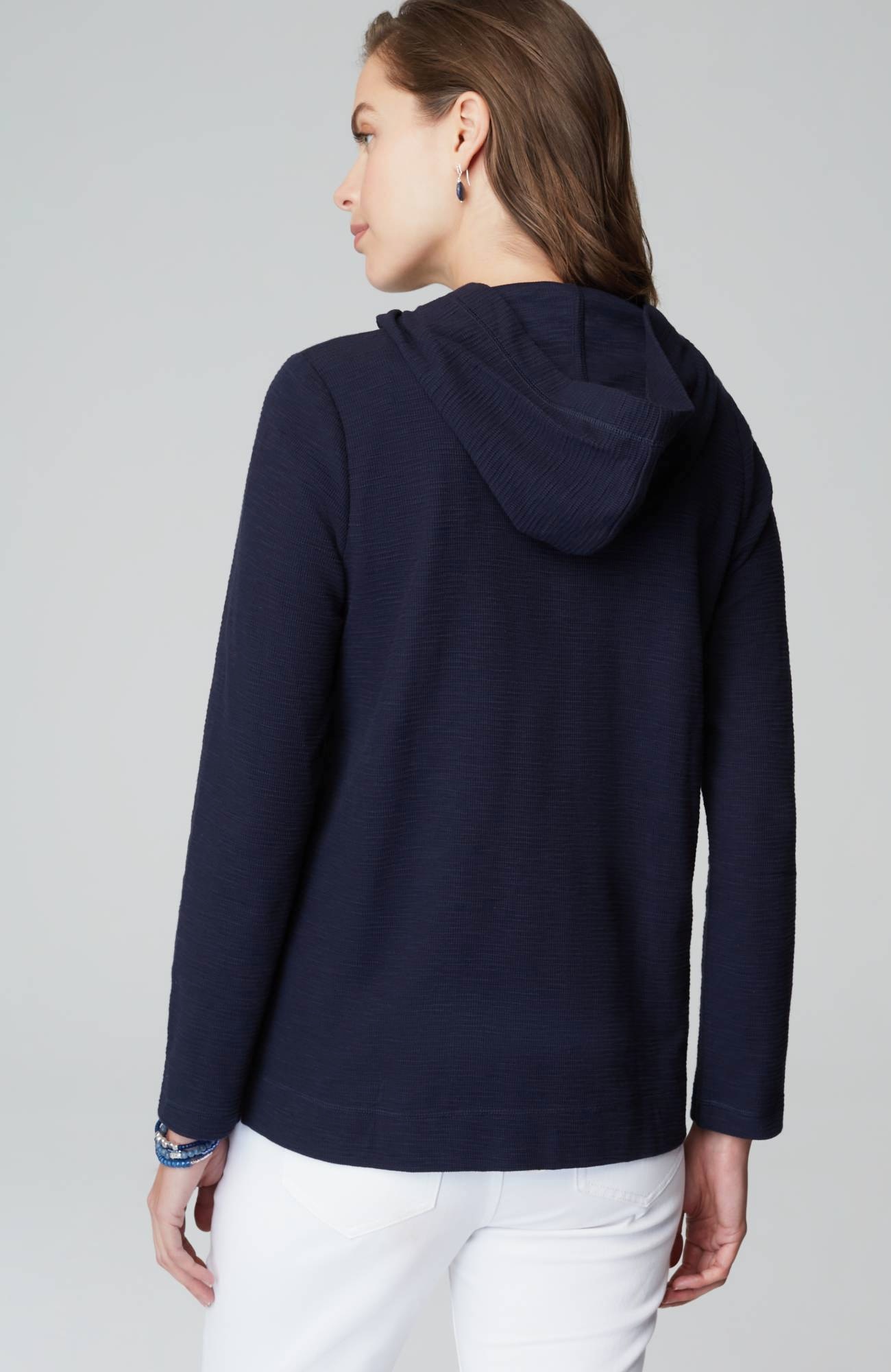Textured-Cotton Hoodie