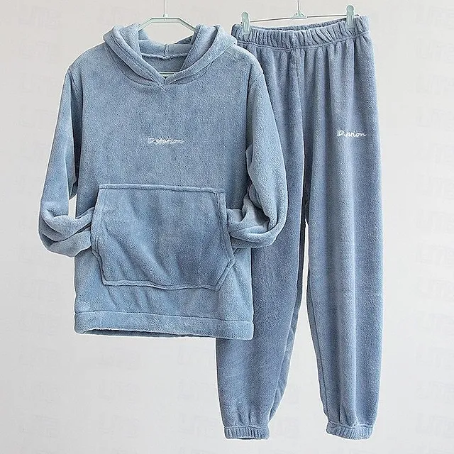 Women's Sweatshirt Tracksuit Pants Sets Solid Color Valentine's Day Casual Daily Black White Pink Long Sleeve Basic Hooded Regular Fit Fall & Winter