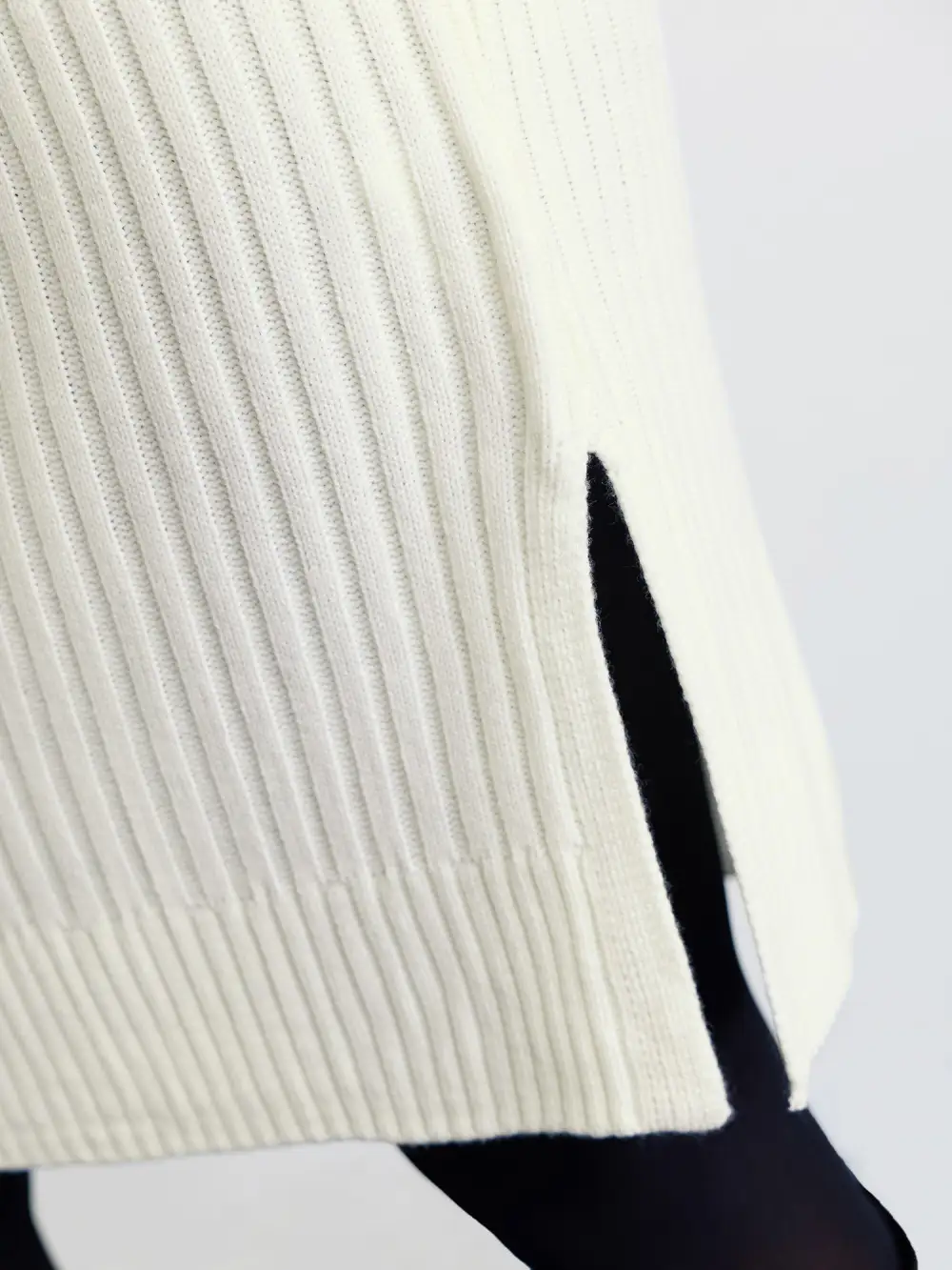 High Turtleneck Textured Sweater Dress