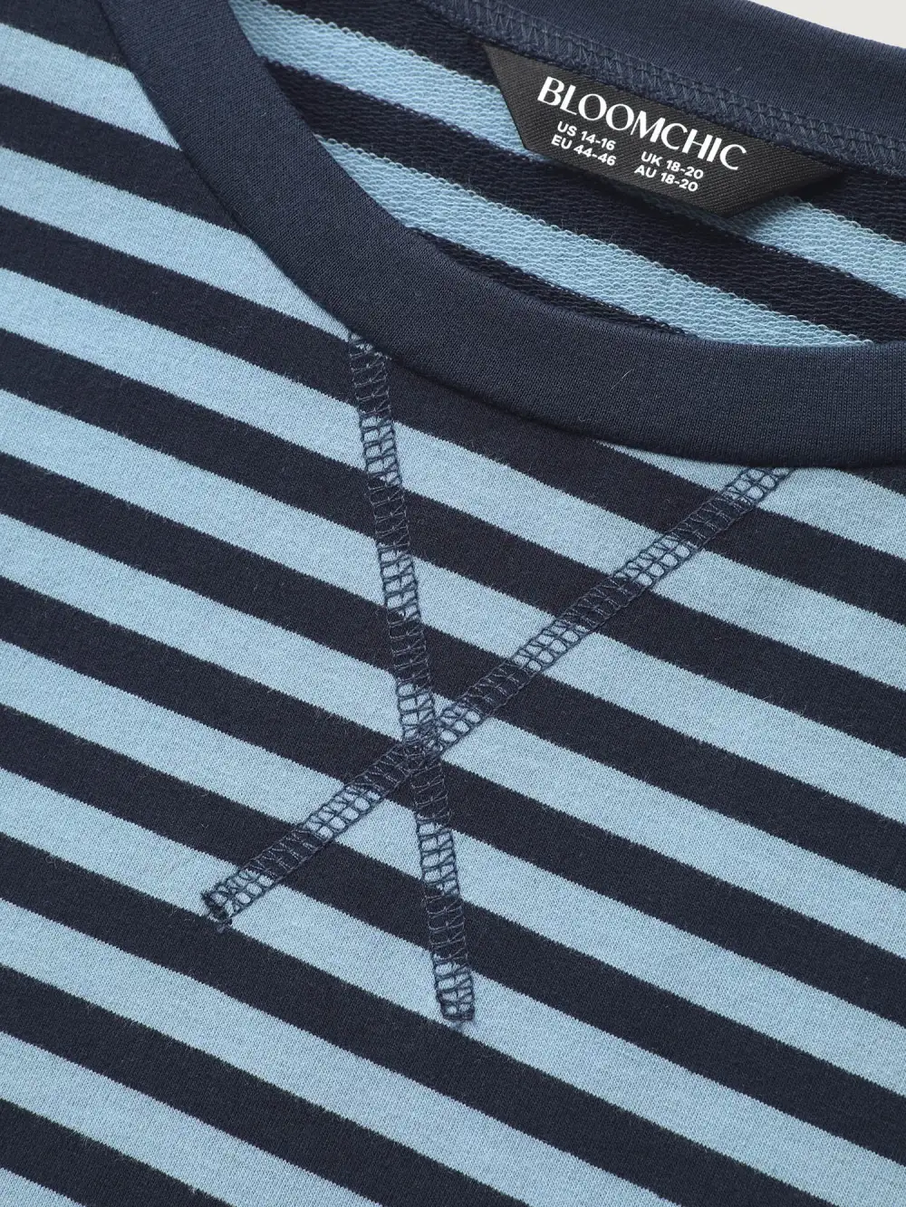 Stripe Print Color Contrast Sweatshirt