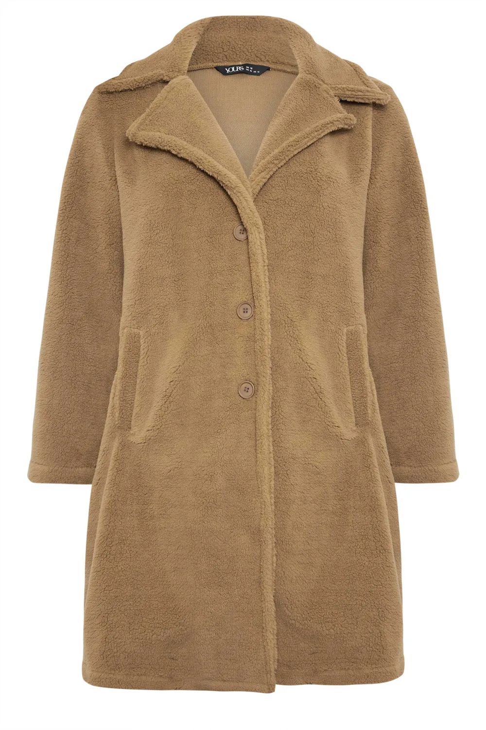 YOURS Curve Beige Brown Faux Fur Coat