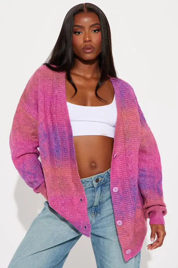 Seasons Change Ombre Cardigan - Pink/combo