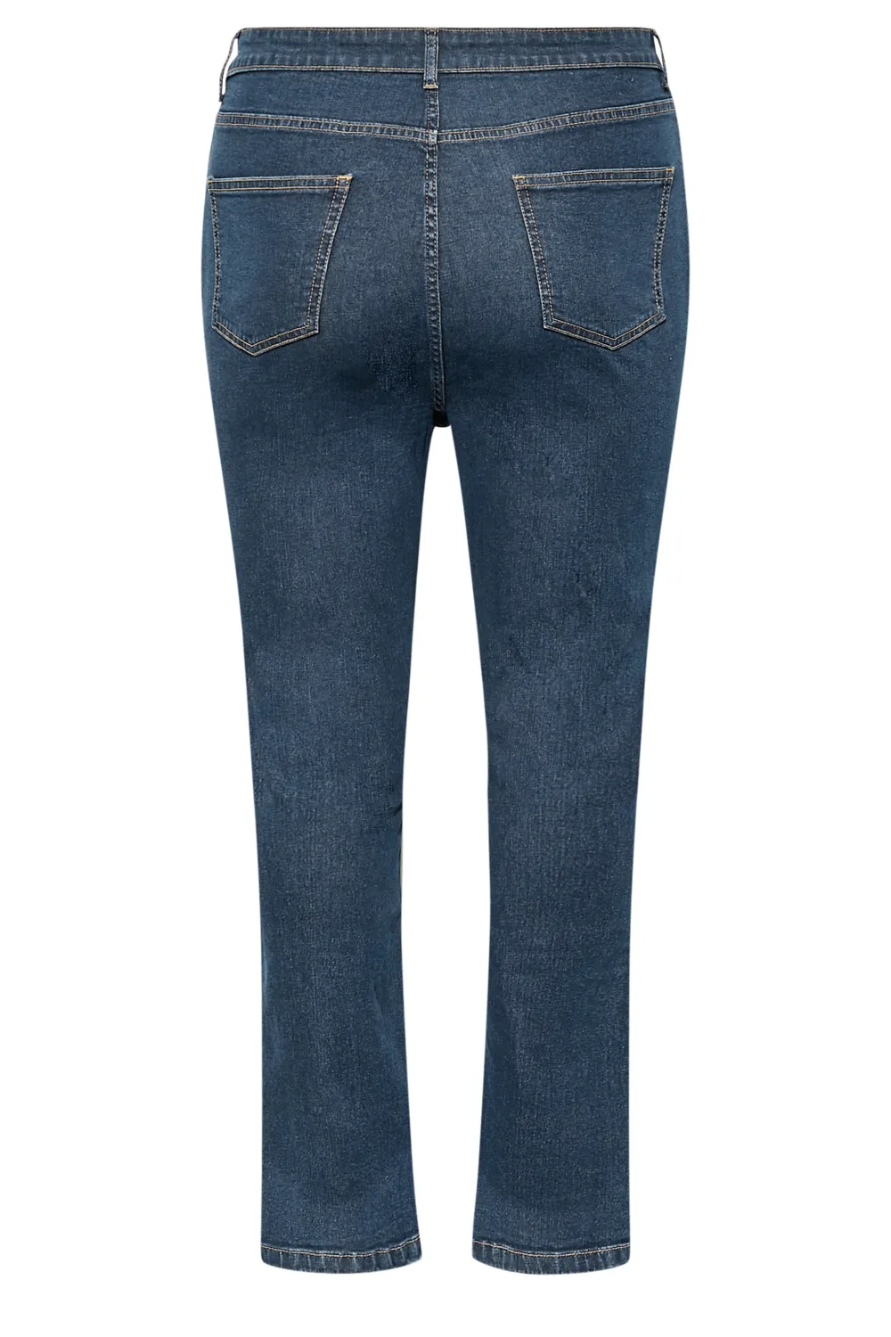 YOURS Curve Black Side Split Stretch Straight Leg Jeans