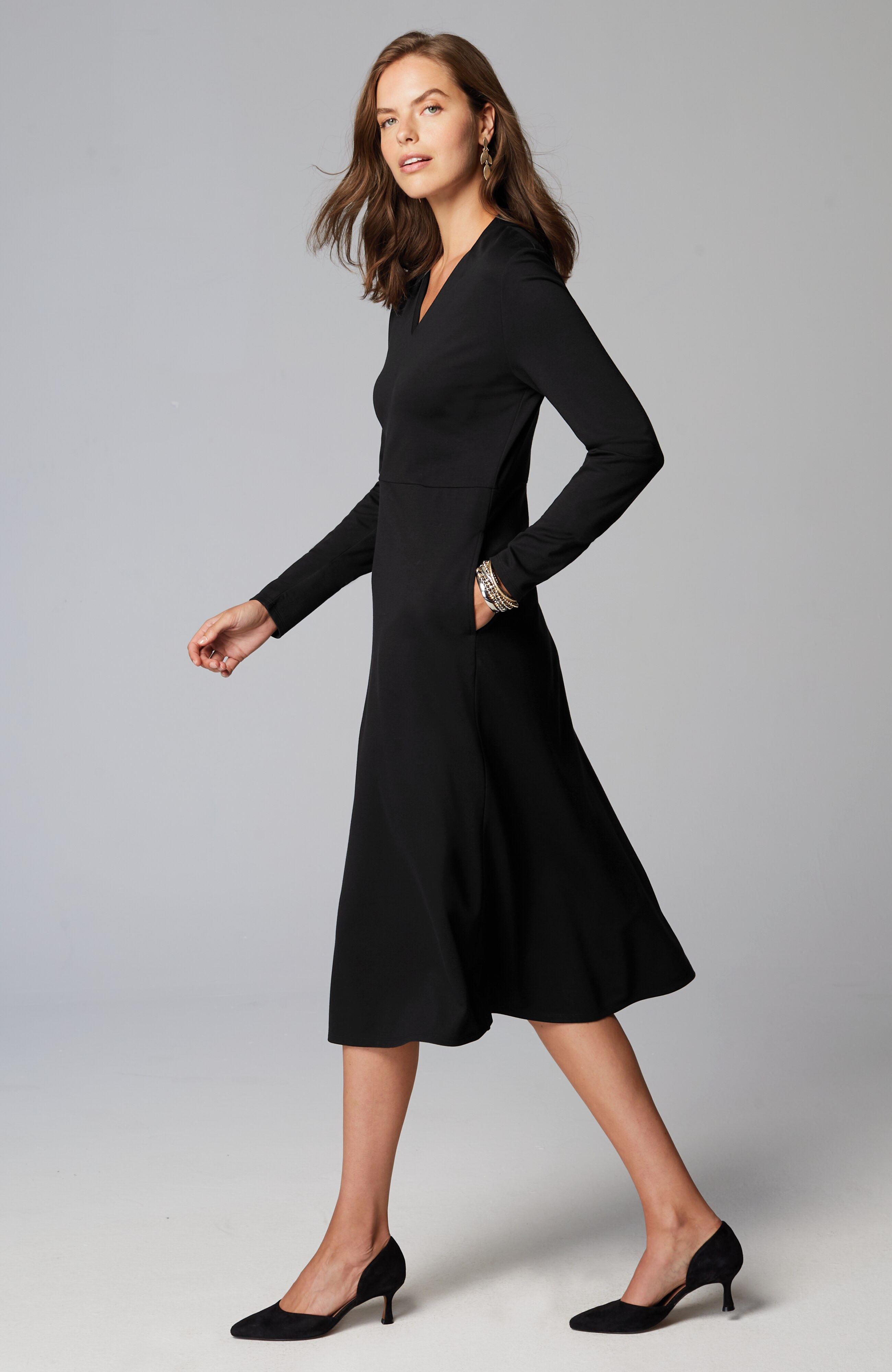 Wearever Double-Face Jersey Fit-And-Flare Dress