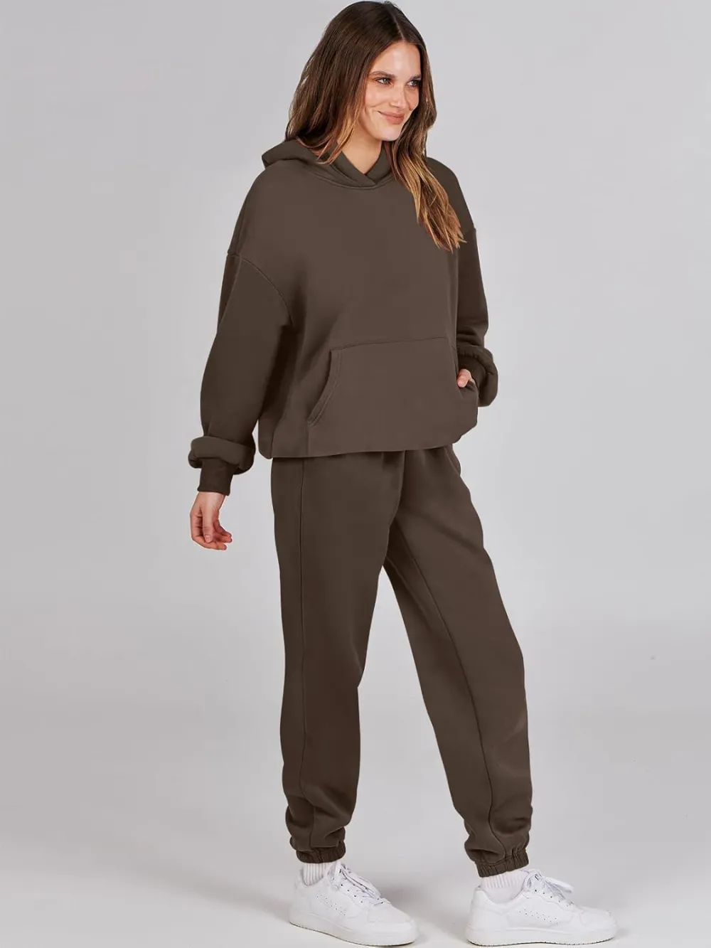 (Clearance Sale $1.99⚡) 2024 Women's Fall Oversized Casual Hoodie Two Piece Sweatshirt Jogging Pants Sweatshirt Set