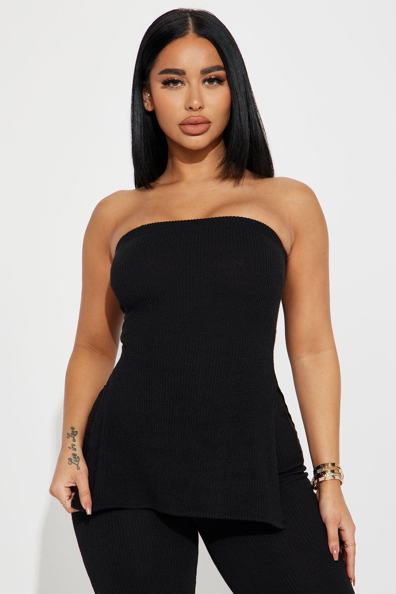 Highly Recommend Ribbed Pant Set - Black