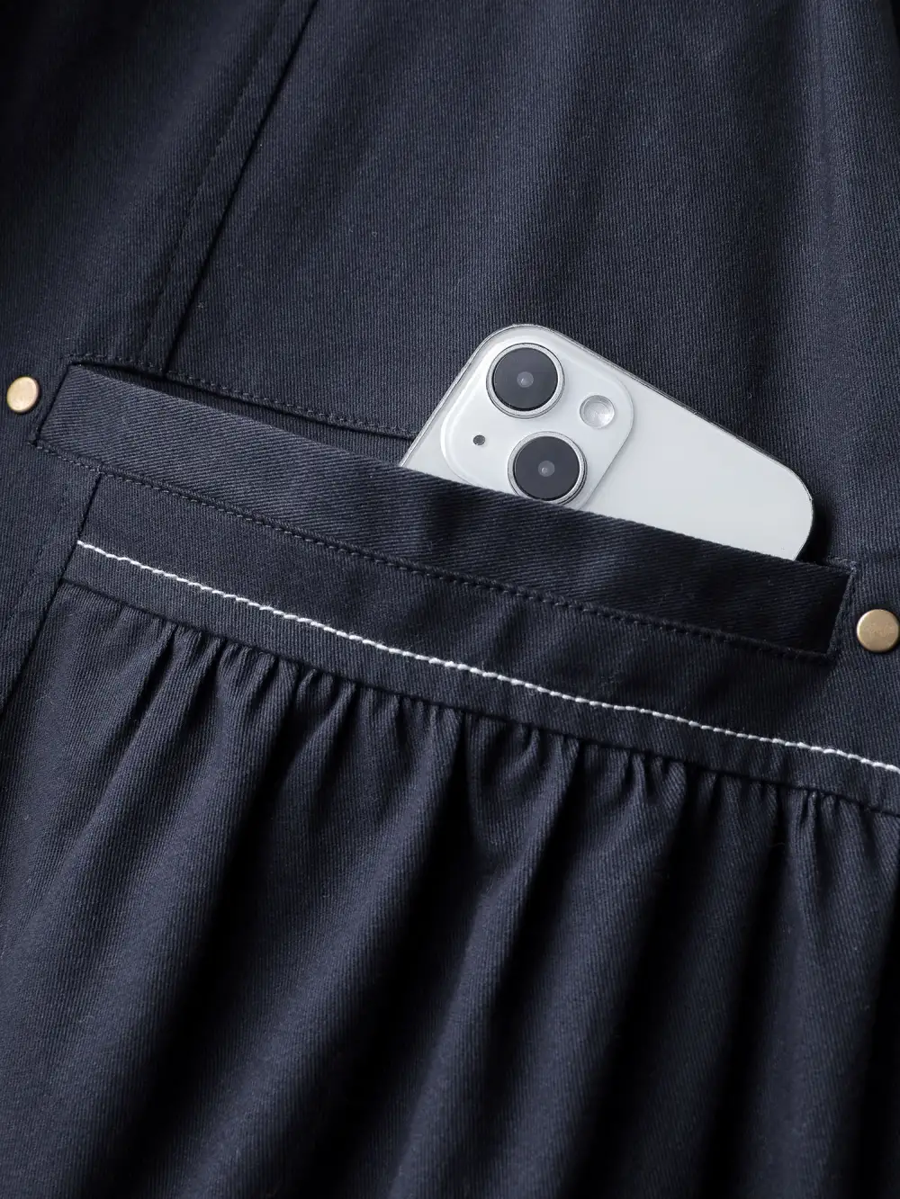 Pure Cotton Overall Adjustable Midi Dress