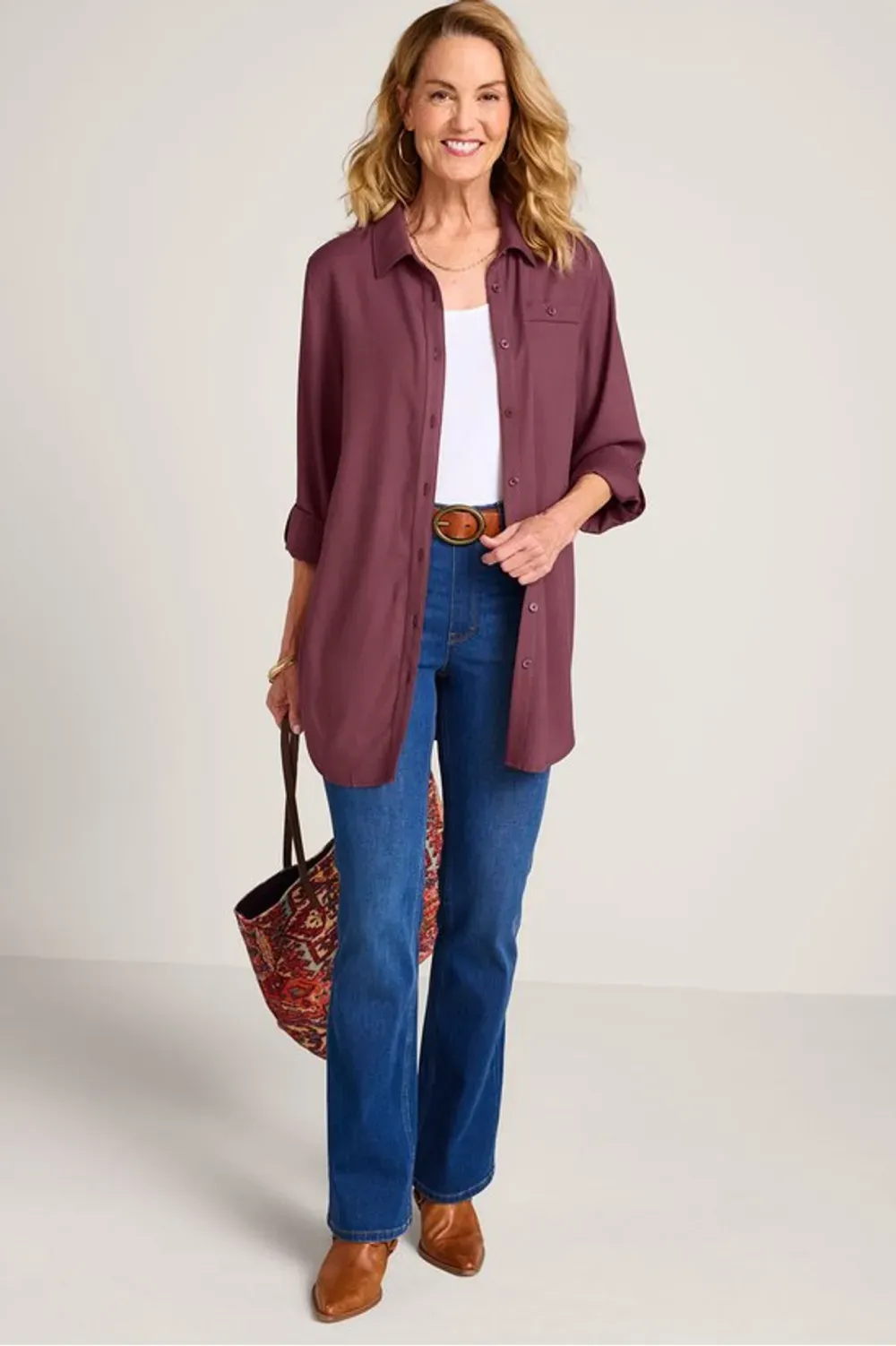 Iconic Long Sleeve Twill Big Shirt