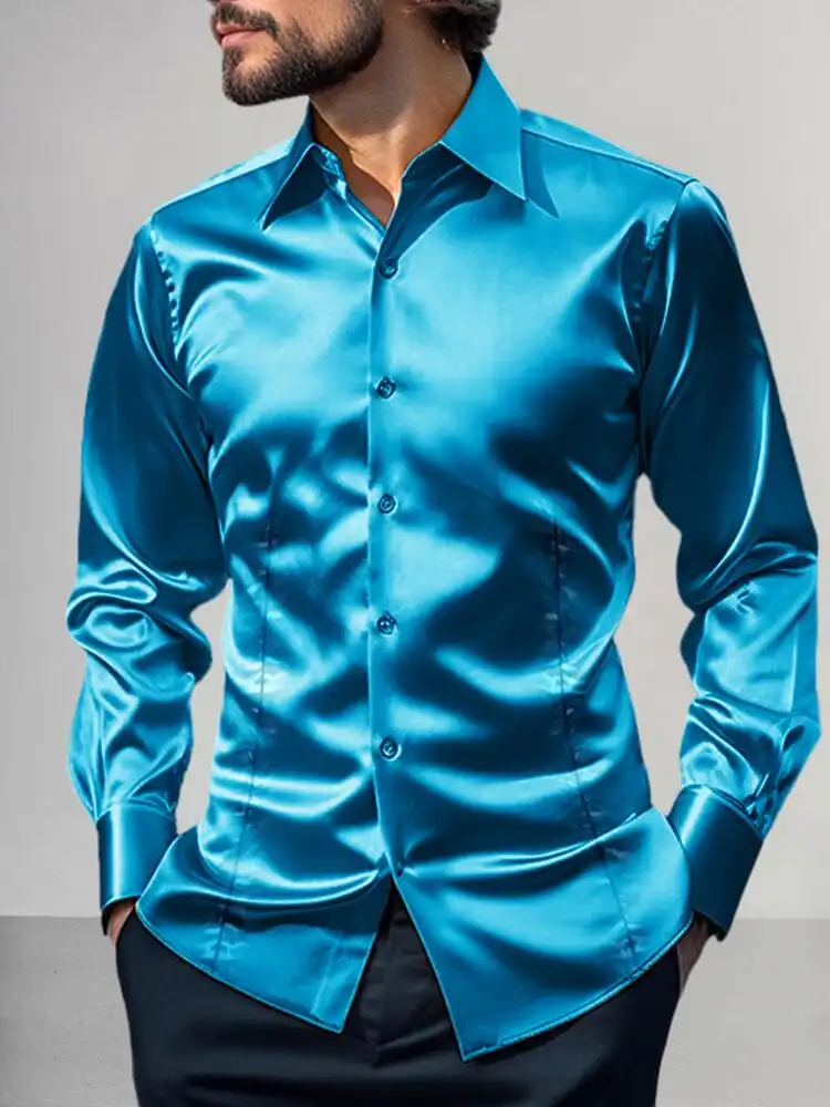 Shiny Satin Dress Shirt