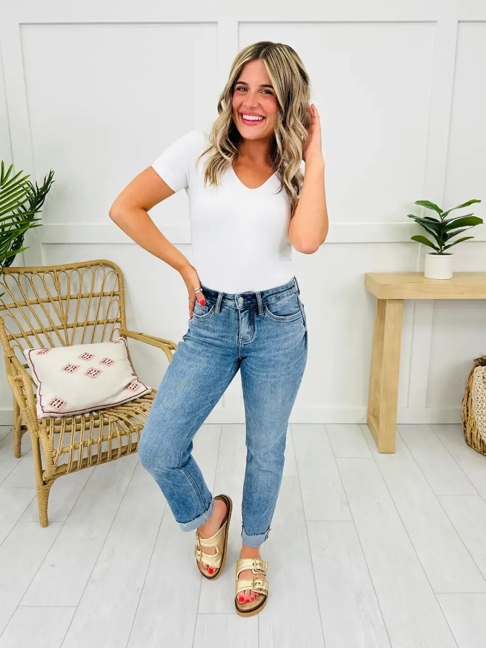 Stick With You Tummy Control Boyfriend Jeans