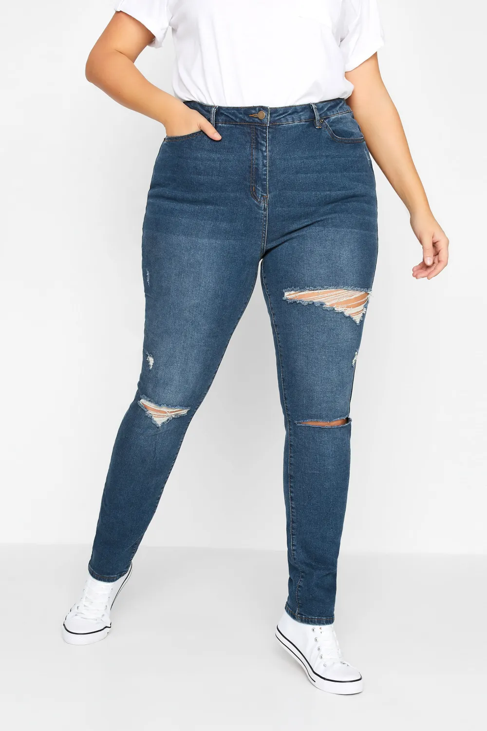 LTS Tall Dark Green AVA Stretch Skinny Jeans