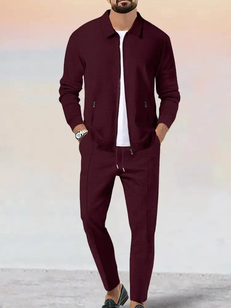 Athleisure Soft Waffle Jacket Set