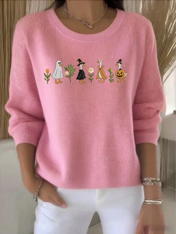 Vintage Crew Neck Regular Fit Cotton Sweater