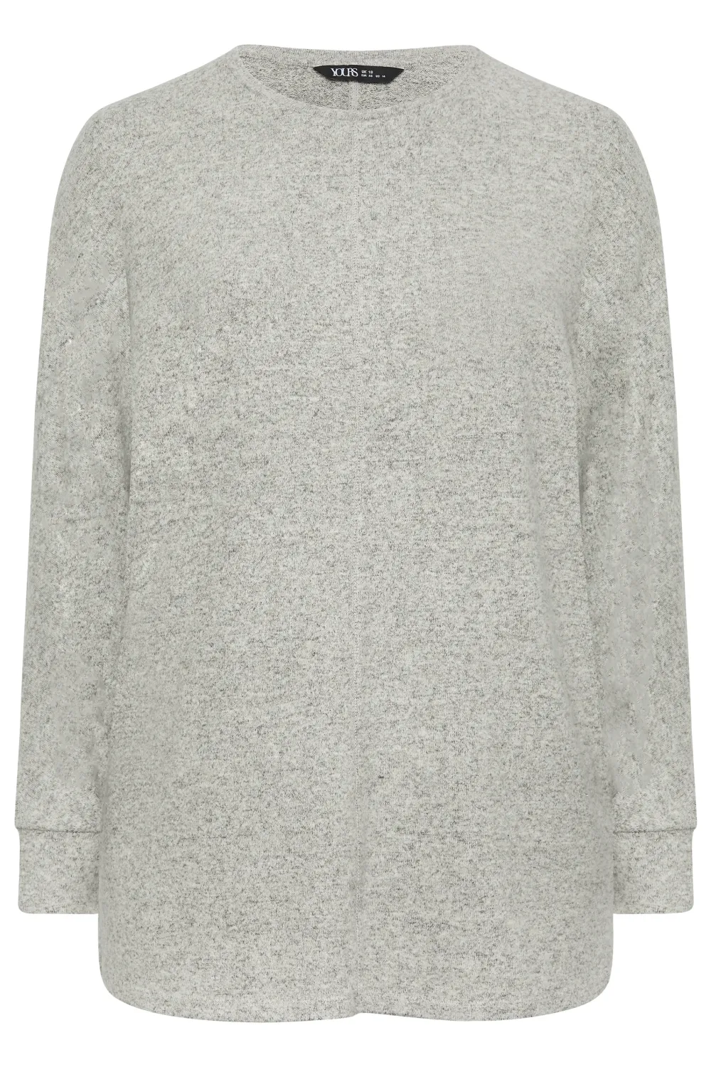 YOURS LUXURY Curve Grey Front Seam Detail Jumper