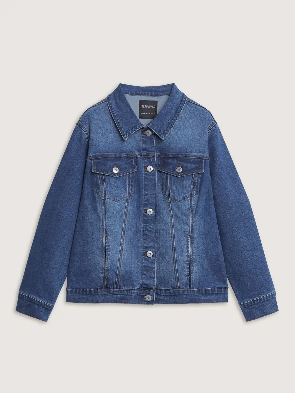 Seamed Chest Pockets Button Denim Jacket