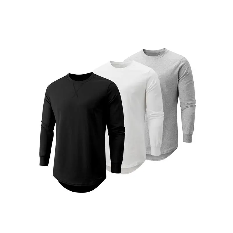 Men’s 3-Pack Longline Crewneck Tees – Cotton Casual Tops