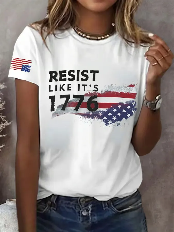 Retro Resist Like It'S 1776 Print T-Shirt