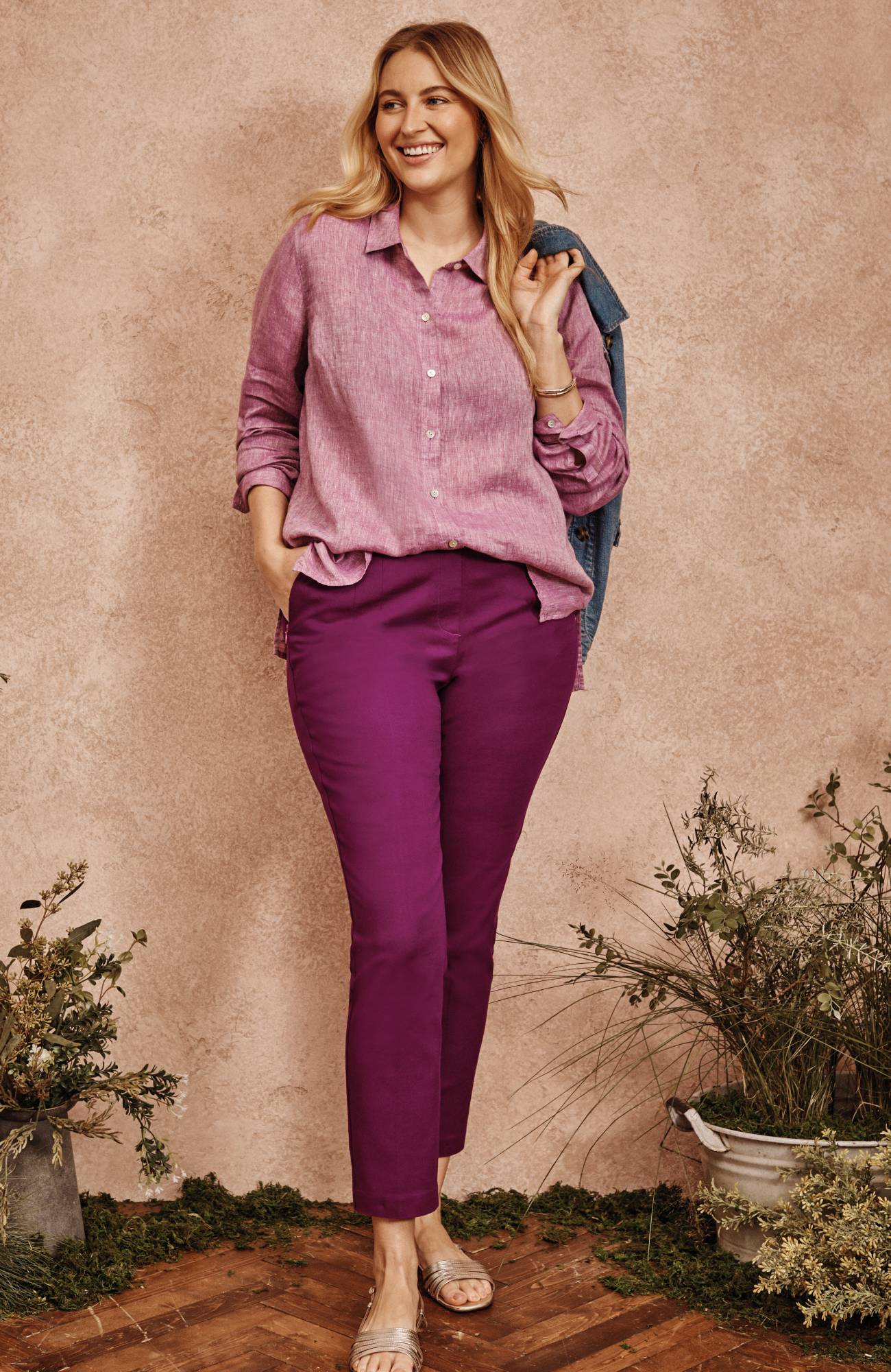 Versatile Cotton-Stretch Slim-Leg Pants