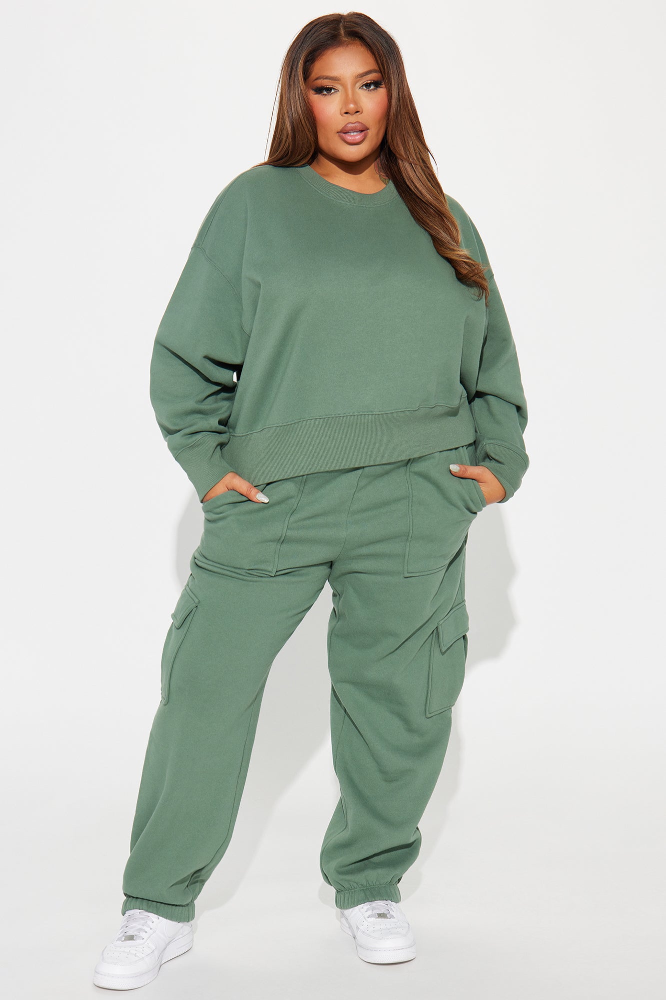 Follow Me Around Sweatsuit - Sage