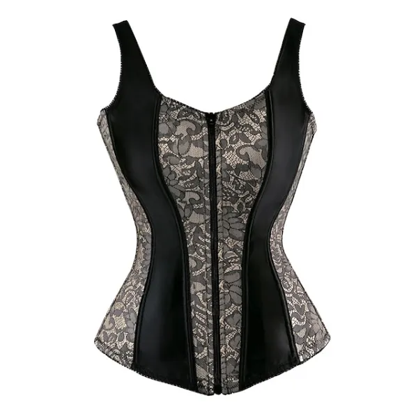 Corset Women's Plus Size Corsets Country Bavarian Overbust Corset Classic Tummy Control Push Up Lace Solid Color Zipper Lace Up Acrylic Nylon Christmas Halloween Wedding Party Birthday Party Fall