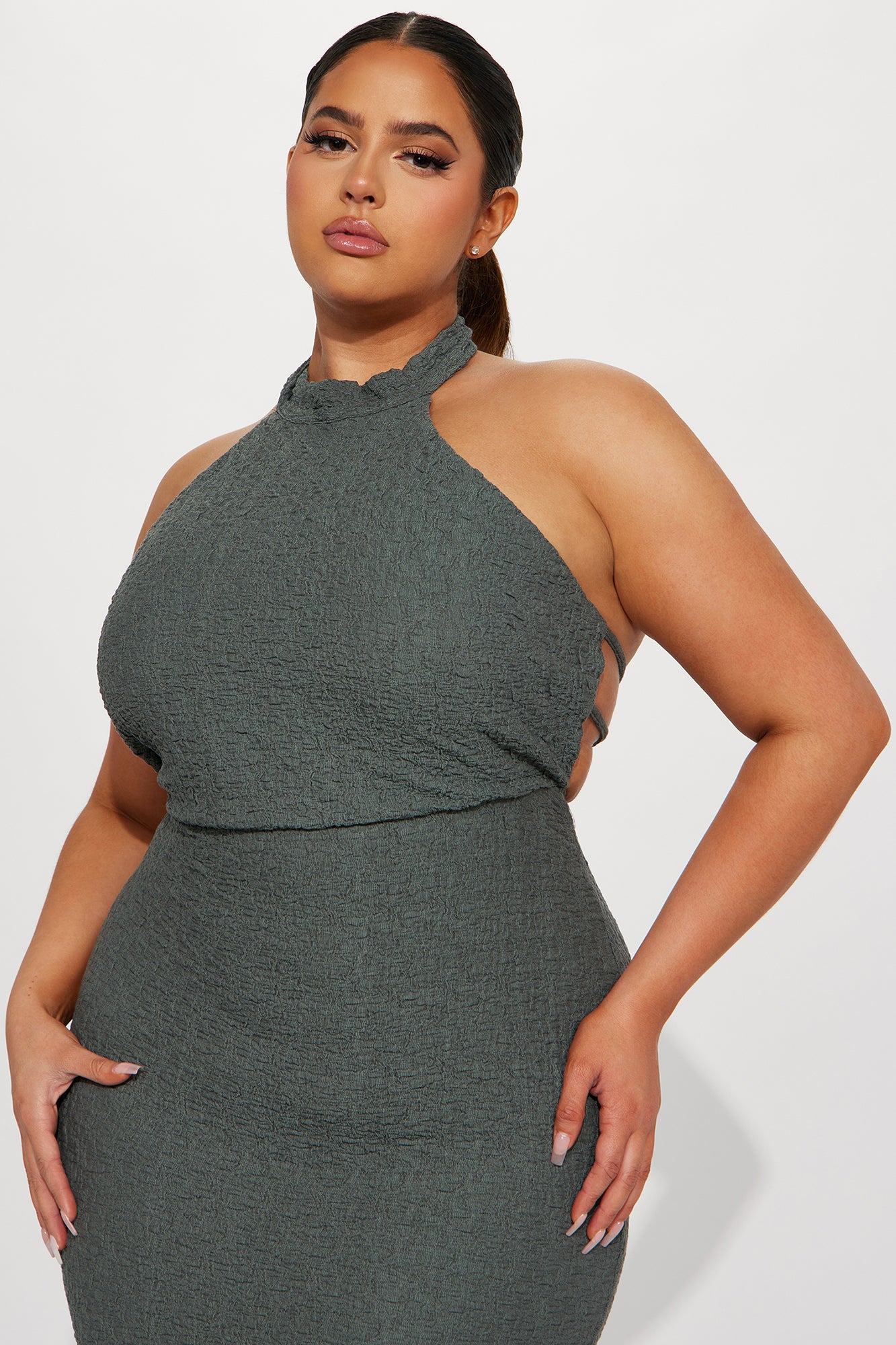 Taelynn Textured Maxi Dress - Charcoal