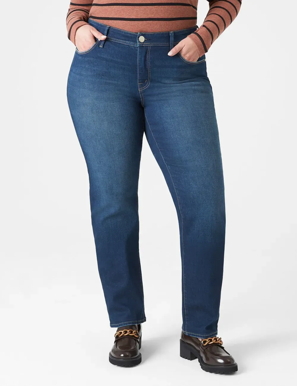 Seven7 Straight Jean With Back Pocket Embroidery