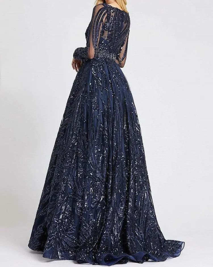 maxi dress shiny V-neck ladies