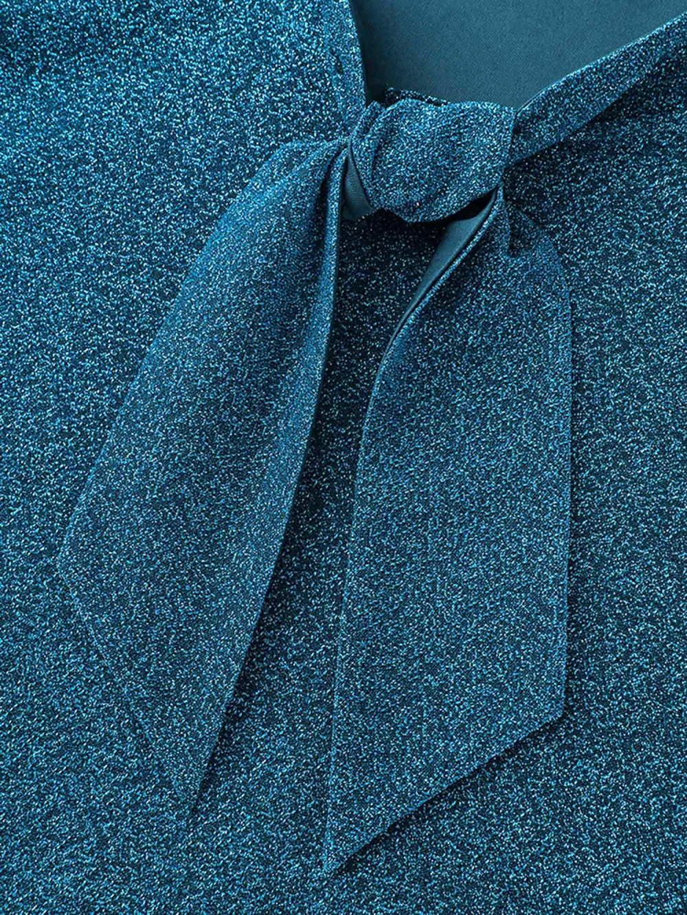 Lurex Butterfly Knot Collar Lined Tank Top