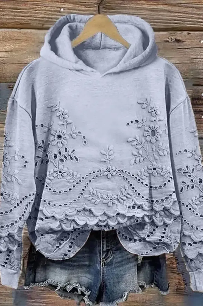 Lace Hoodie Sweatshirt