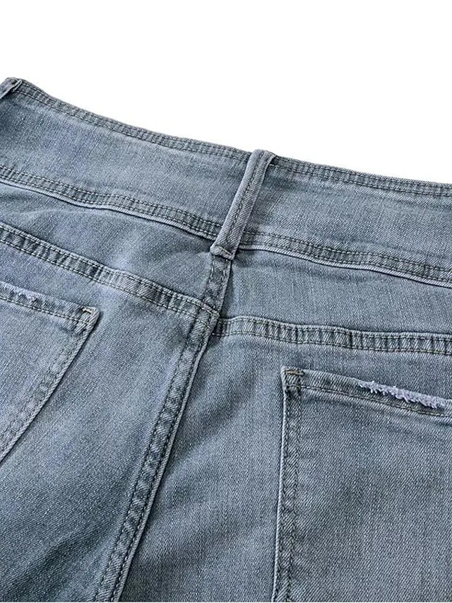 Women‘s Flare Low Rise Jeans Bootcut Full Length Denim Wide Leg Micro-elastic High Waist Fashion Casual Daily Light Blue Black S M