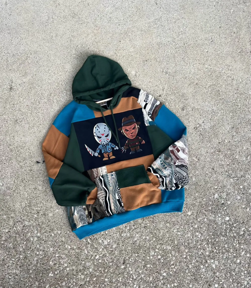 Black blue hoodie how perfect and cozy piece for your Halloween day