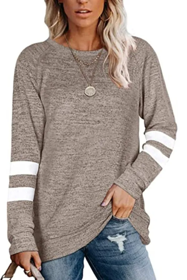 Casual Striped Crew Neck Top