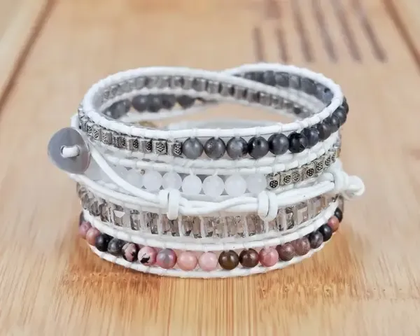 Natural Druzy Stone Bracelet-Stress Anxiety Relief Anger Therapy Negative Energy Protection Bracelet-Emotional Healing Balance Bracelet