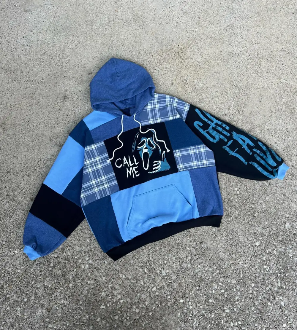 Blue hoodie how perfect and cozy piece for your Halloween day