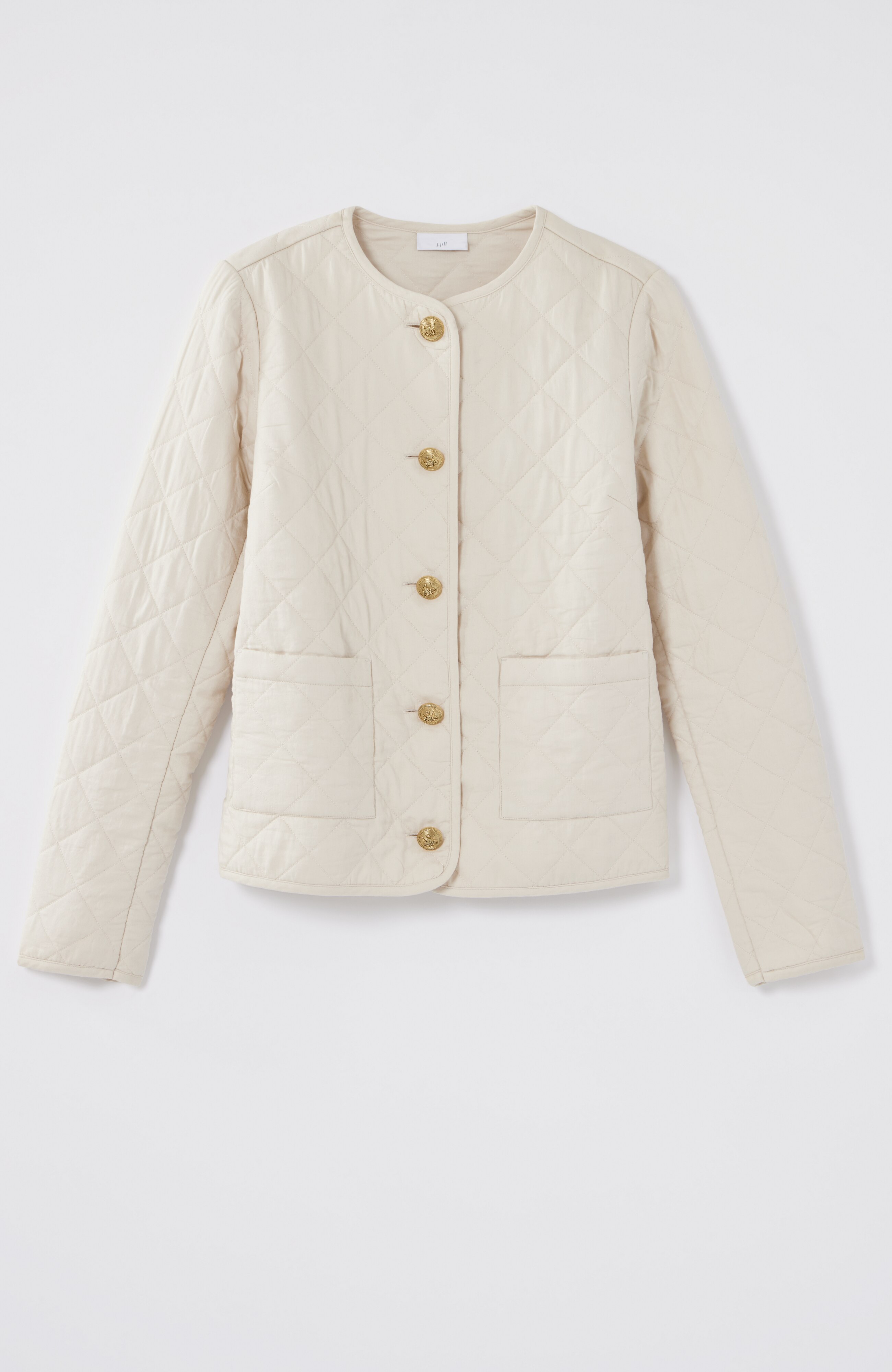 Diamond-Quilted Curved-Hem Jacket