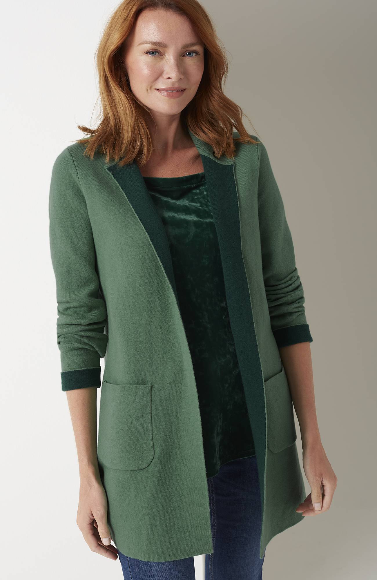 majestic open-front cardi