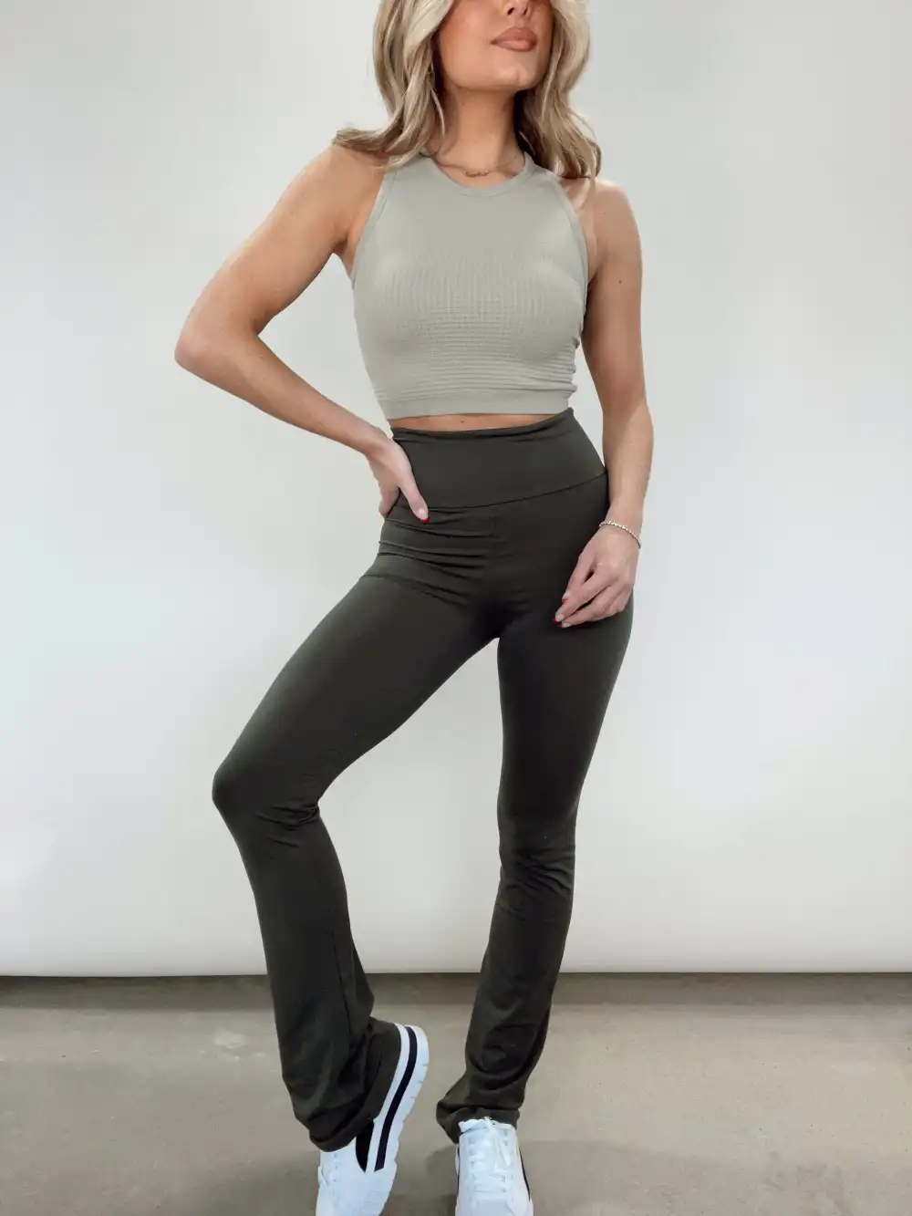 Olive Flare Pants