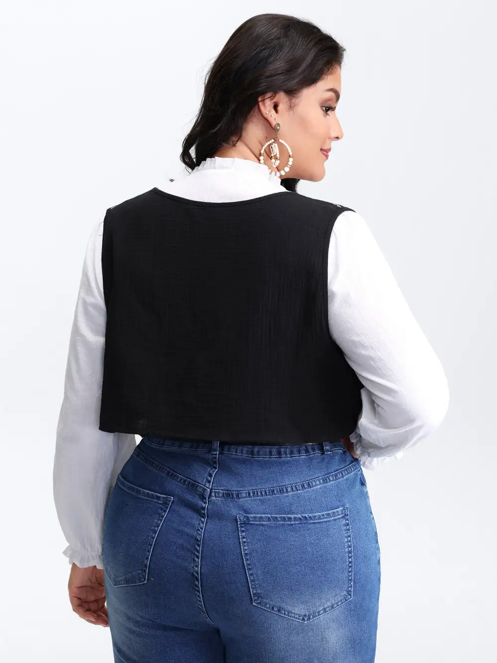 Pure Cotton Textured Embroidered Tie Vest