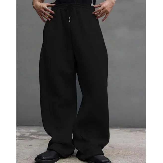 BacktoSchool Drawstring Waist Straight Wide Leg Fall Baggy Pants Workout Athletic Sweatpants with Pocket