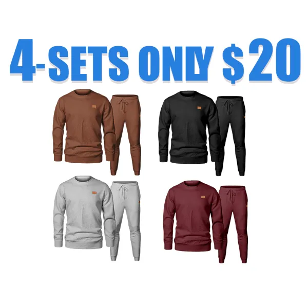 Men’s 2-Piece Sweatsuit – Crewneck Sweatshirt & Joggers Tracksuit