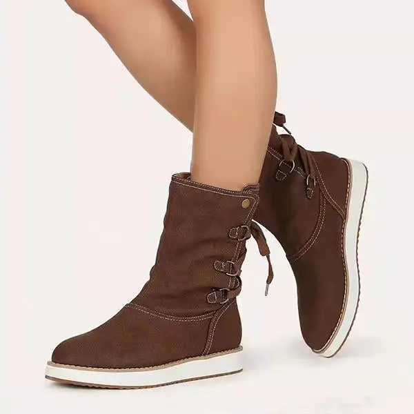 Women's Casual Lace-Up Flat Mid-Cut Snow Boots 10419158S