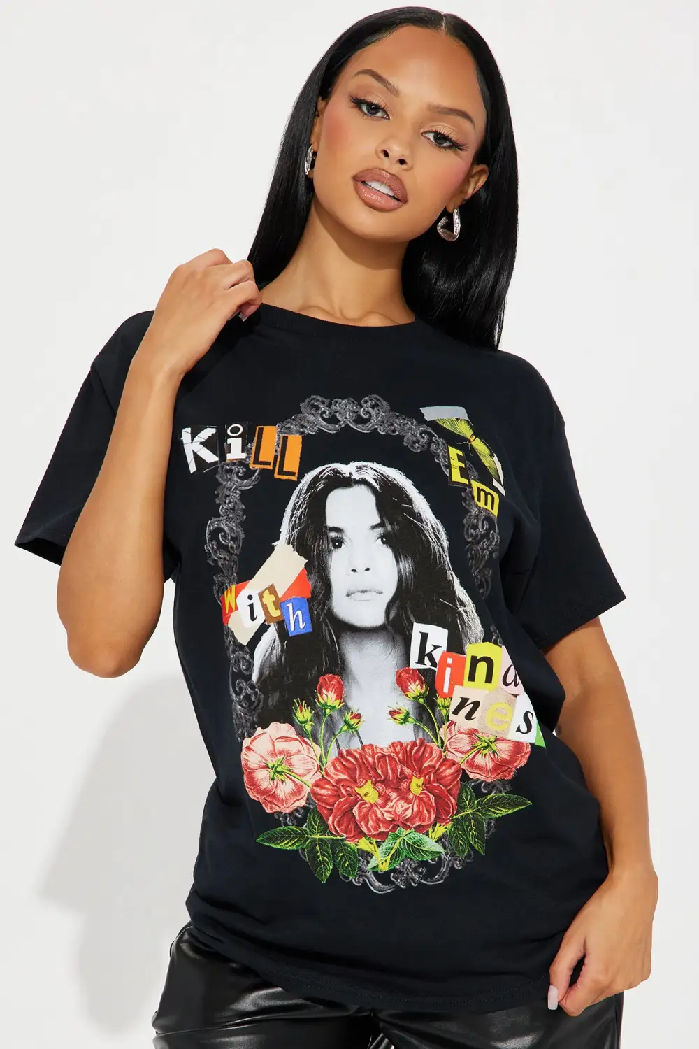 Kill Em With Kindness Washed Tshirt - Black Wash