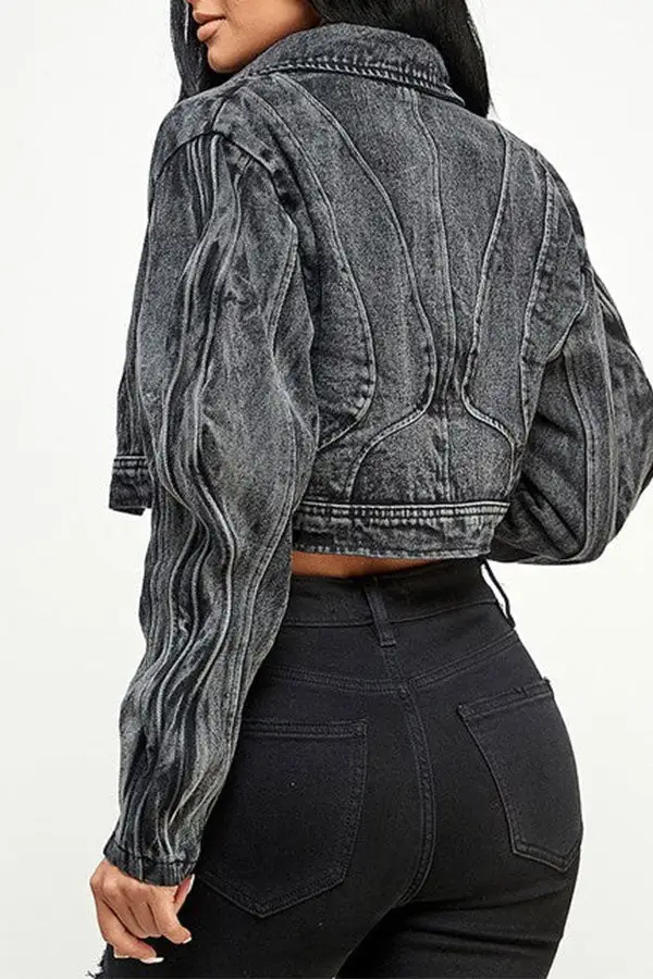 Patchwork Retro Gradient Denim Jacket