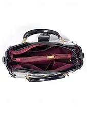 Women's Croc-Embossed Top-Handle Satchel – Structured Medium Tote Handbag with Detachable Crossbody Strap, Zip Accents & Gold Hardware for Work, Office, Travel & Everyday