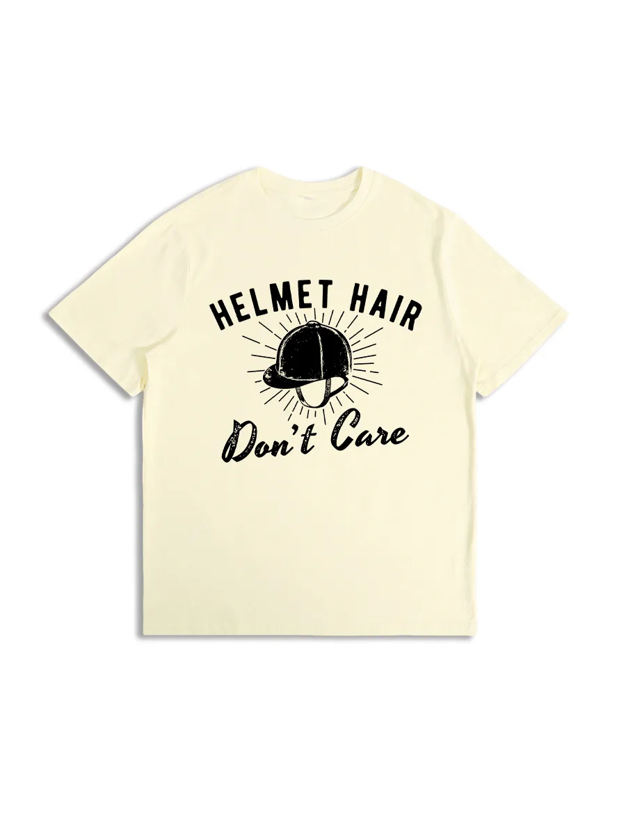 Helmet Hair Don'T Care Funny Equestrian Premium T-Shirt