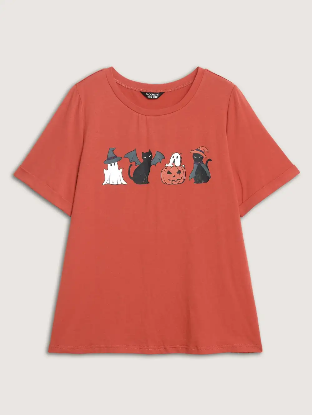 Spooky Print Round Neck T-Shirt