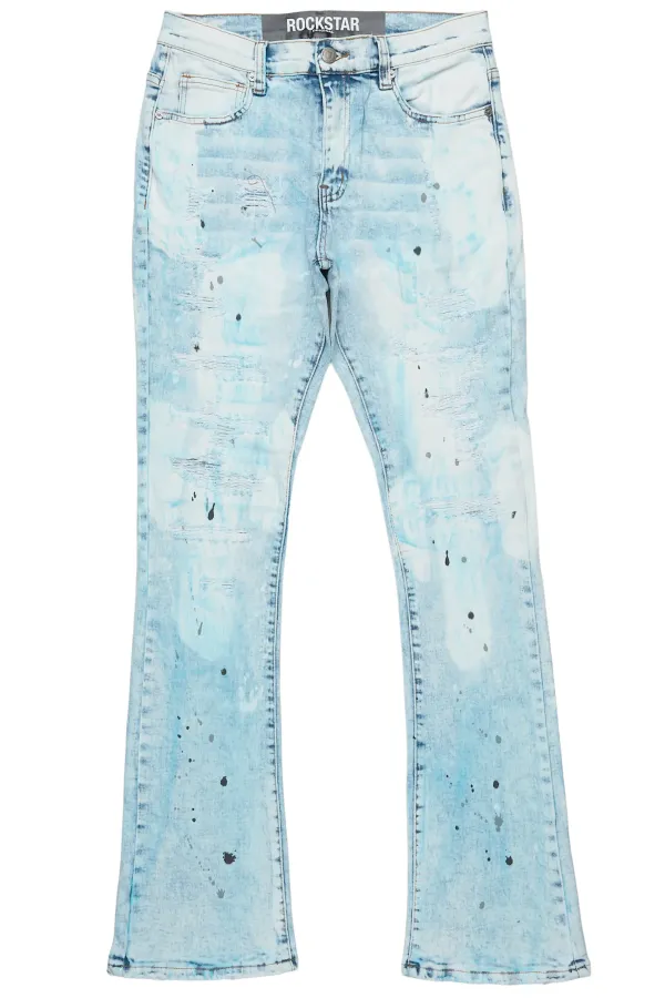 Cantu Light Blue Stacked Flare Jean