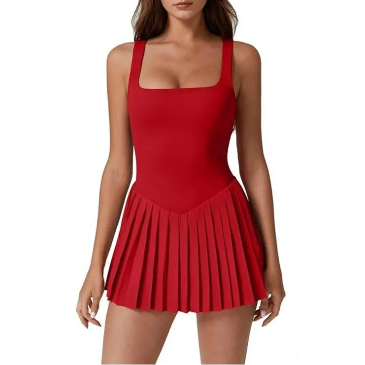 Women's Tennis Dress with Shorts & Pockets