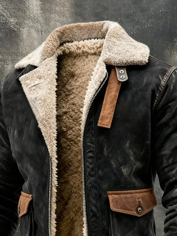 Men'S Vintage Warm Fleece Outdoor Jacket