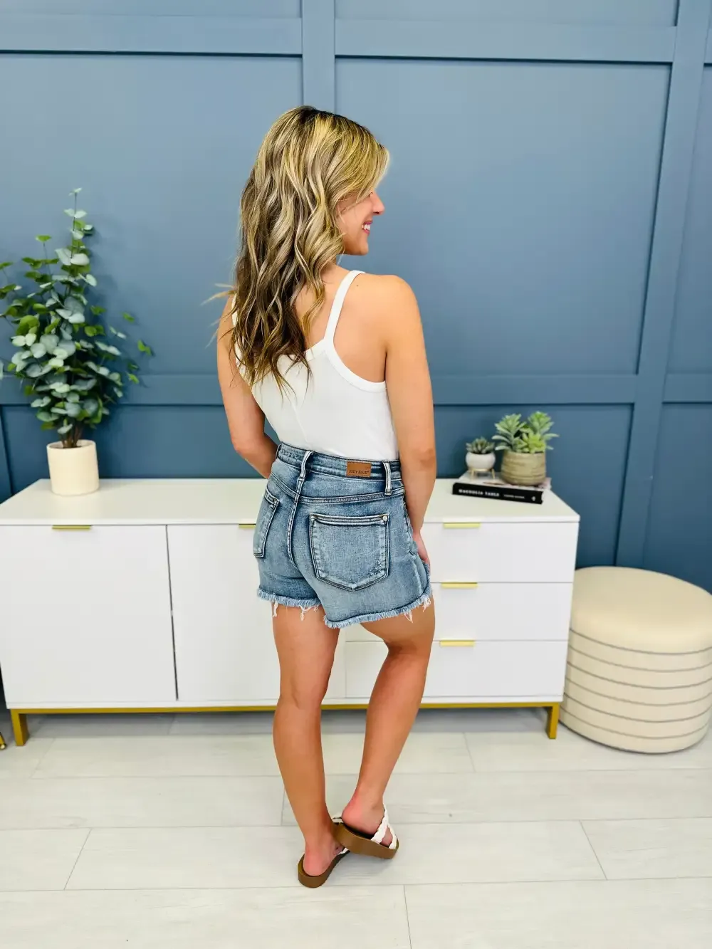 Judy Blue REG/CURVY Summer Snatch Double Button Midrise Adjustable Shorts